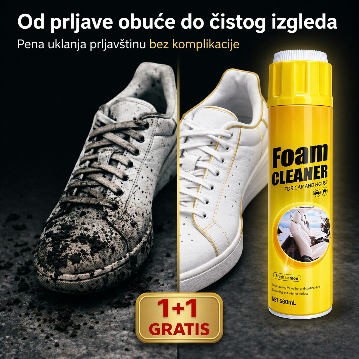 Foam Cleaner koji uklanja prljavštinu za sekunde – Bez ribanja (AKCIJA 1+1 GRATIS)