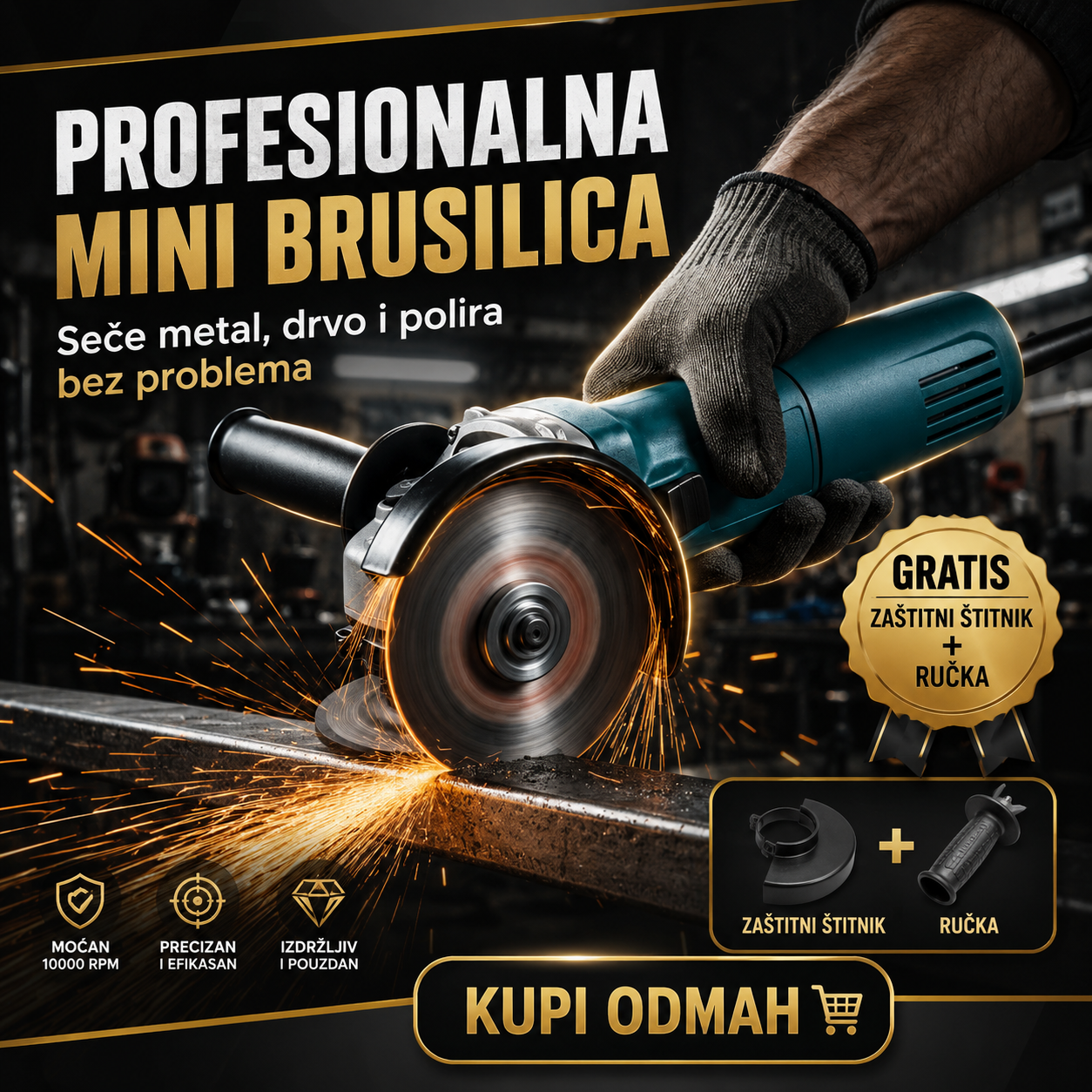PROFESIONALNA BOSCH BRUSILICA SA POTENCIOMETROM 800 - 1000 W – PRECIZNO SEČENJE I BRUŠENJE