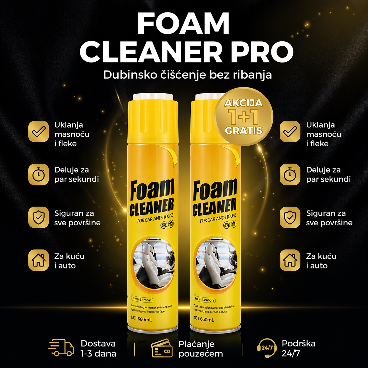 Foam Cleaner koji uklanja prljavštinu za sekunde – Bez ribanja (AKCIJA 1+1 GRATIS)