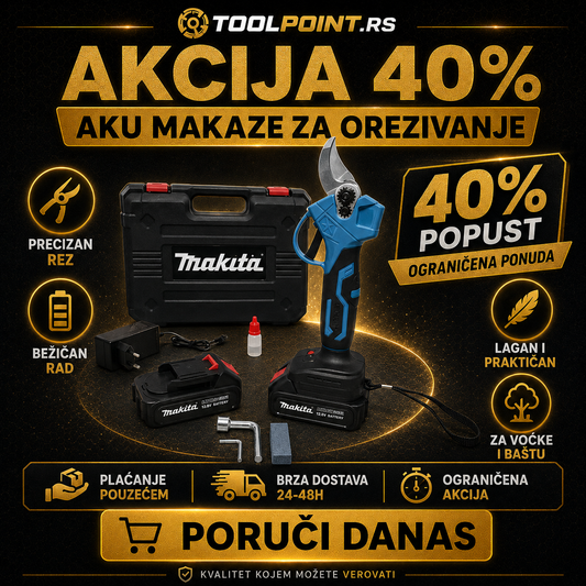 AKU MAKAZE ZA OREZIVANJE GRANA SA DVE BATERIJE