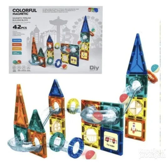 MAGNETNE EDUKATIVNE KOCKE ZA DECU (42 DELA)