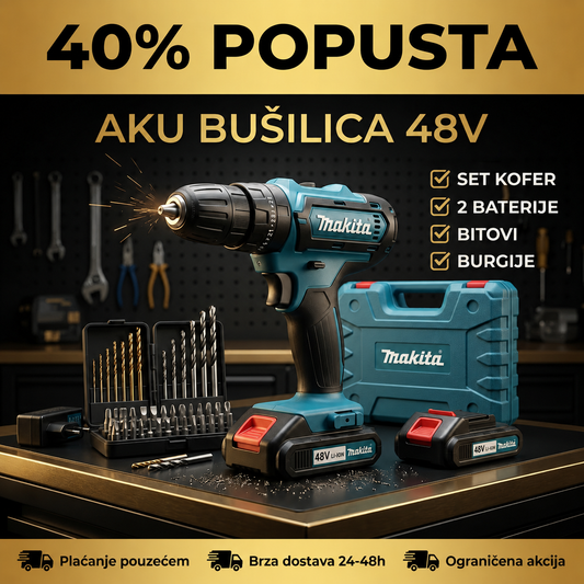 AKU BUŠILICA MAKITA 48V – KOMPLETAN SET ZA SVAKI POSAO