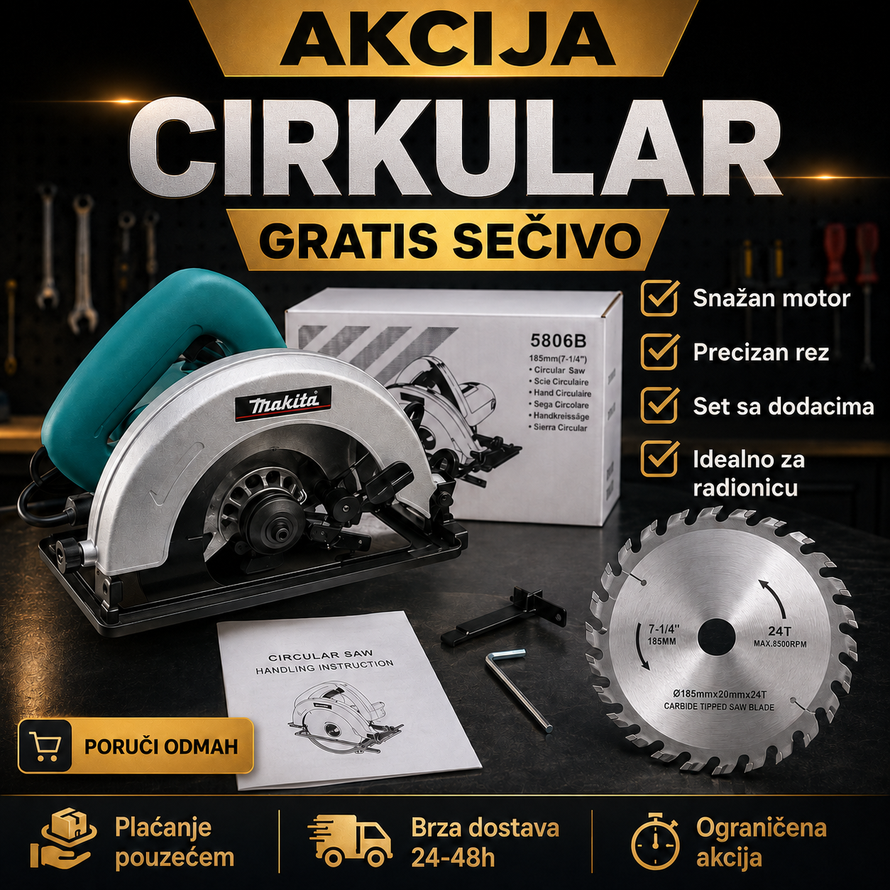 MAKITA CIRKULAR SA GRATIS SEČIVOM – KRUŽNA TESTERA