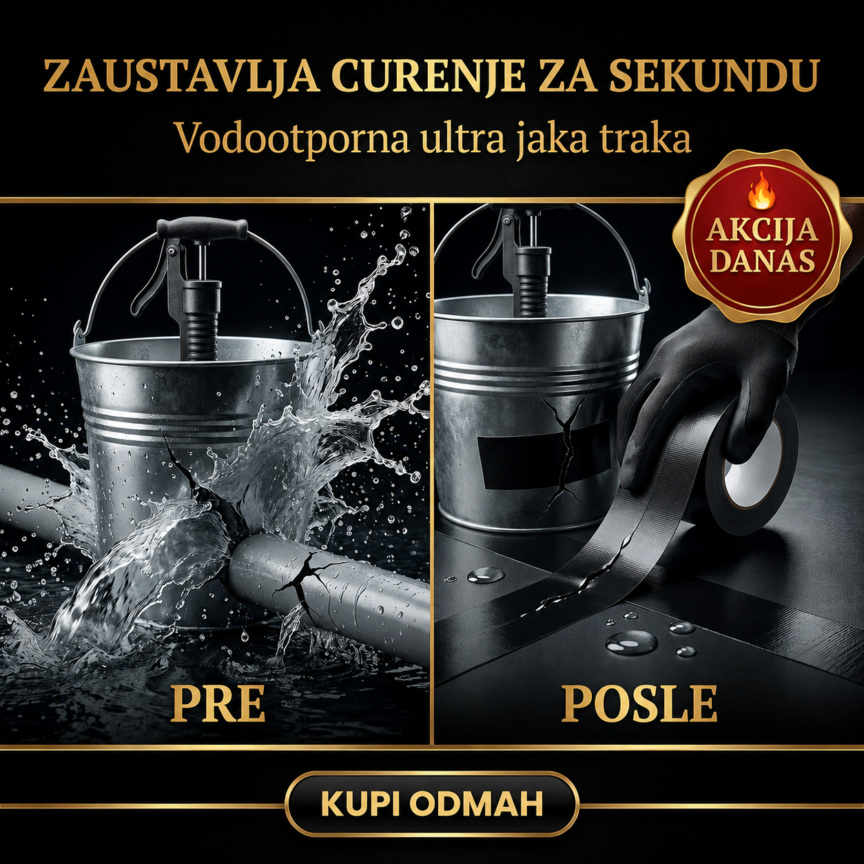 FLEX TAPE - ULTRA JAKA VODOOTPORNA TRAKA 1+1 AKCIJA